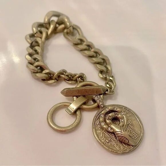 Stella & Dot Jewelry - NWT stella & dot ~ heritage coin bracelet ~ vintage brushed gold chain